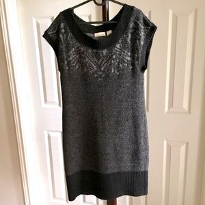 DKNY JEANS Wool Blend Women's knit Sweater Dress Gray Black